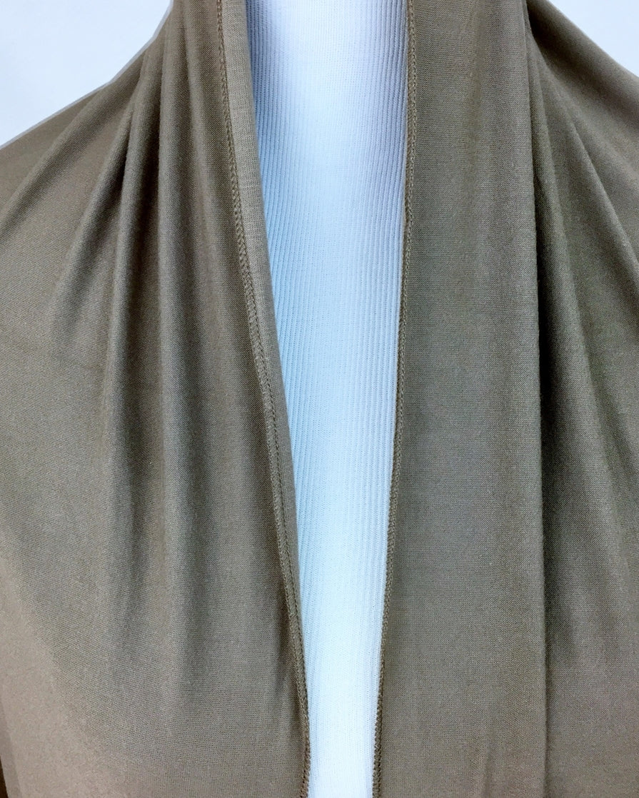 Khaki - Dark Beige Comfy Chic Cotton Jersey Hijab Wrap