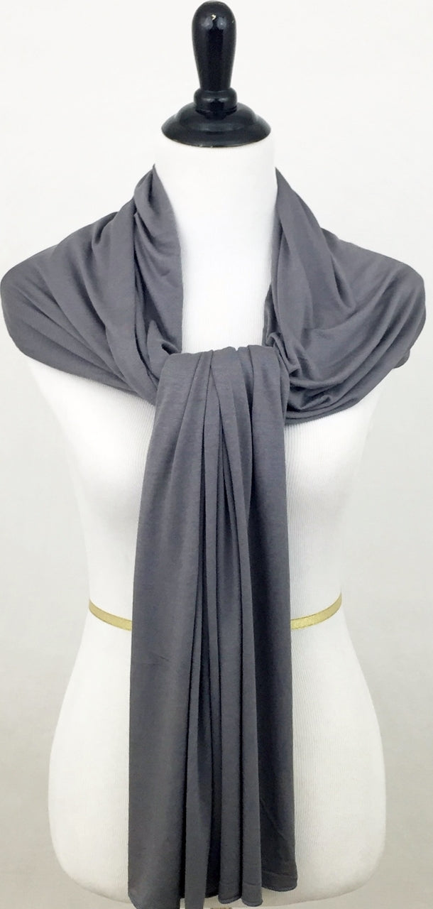 Grey Comfy Chic Cotton Jersey Hijab Wrap