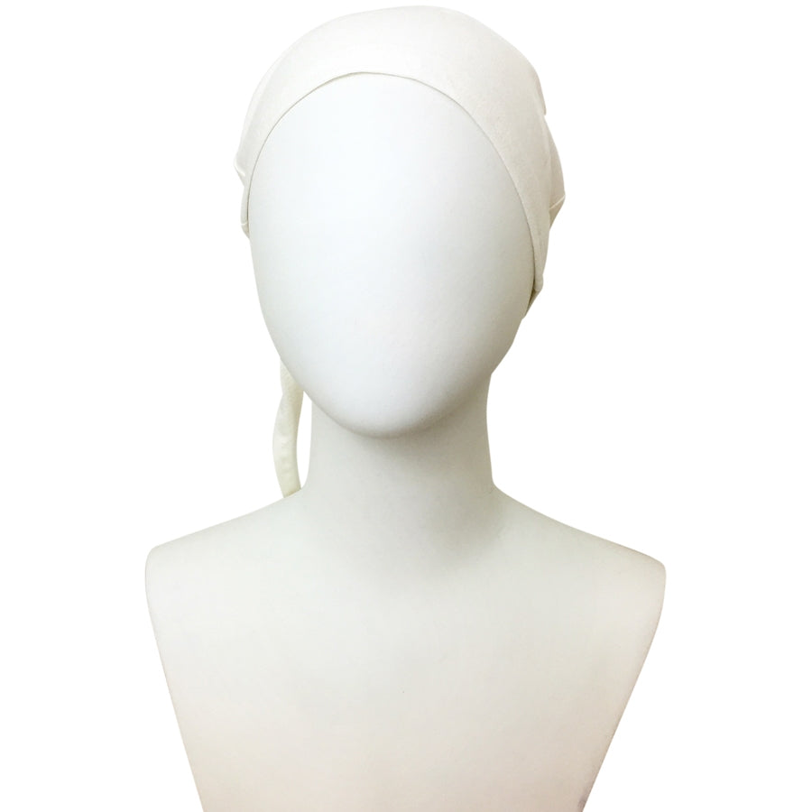 Hijab Off-White Tie Back Bonnet - Turlu Fabric