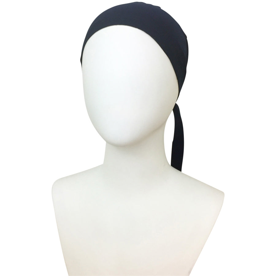 Hijab Navy Tie Back Bonnet - Turlu Fabric