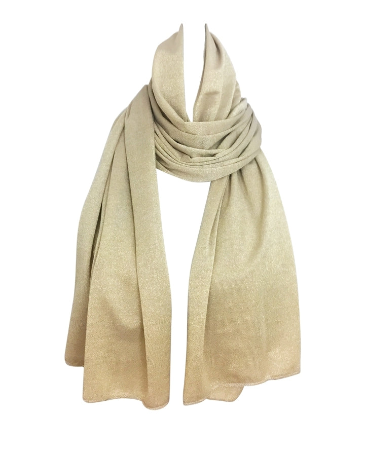 NARROWER width -Light Golden Shimmer Jersey Hijab