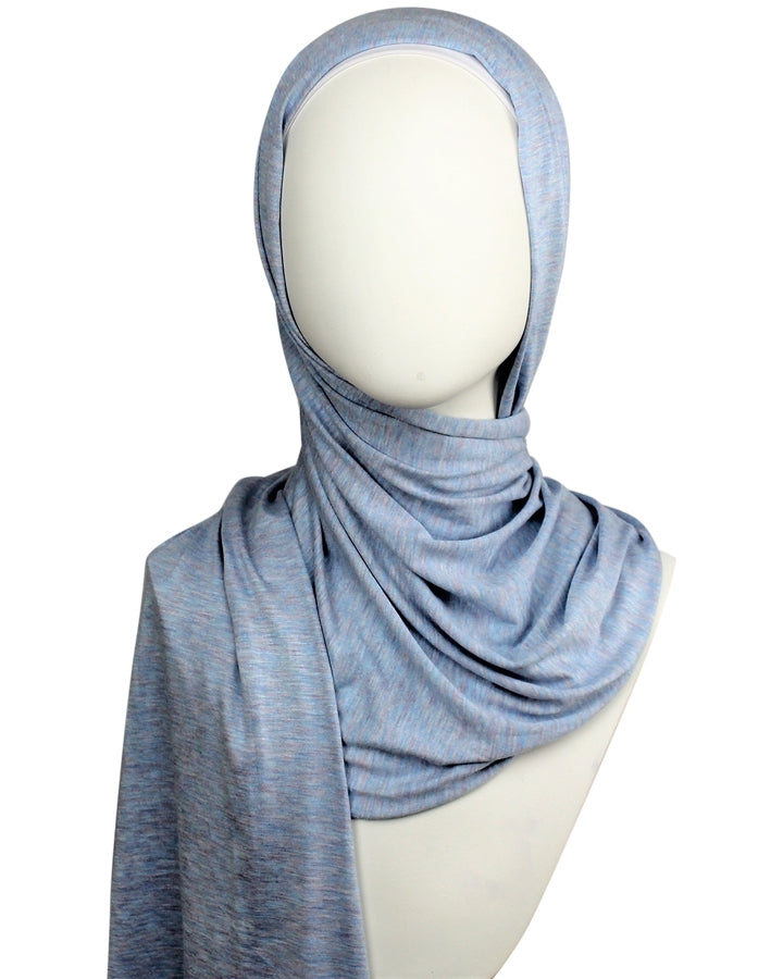 Sky-Blue Jersey Hijab Soft & Drapey  5 Subtle Tones
