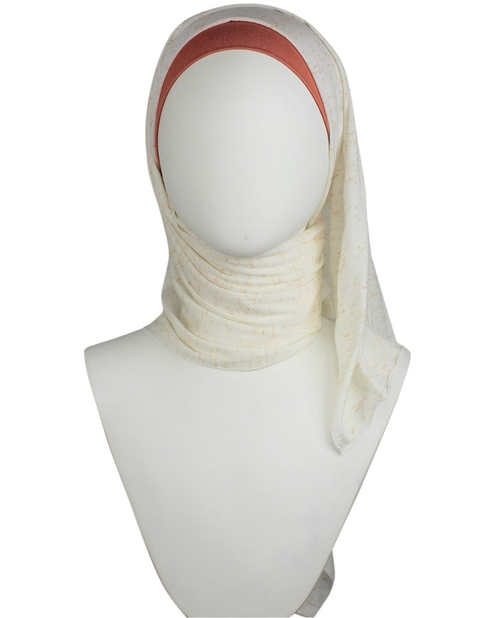 Cotton Jersey Hijab Soft & Drapey Cream & Blush