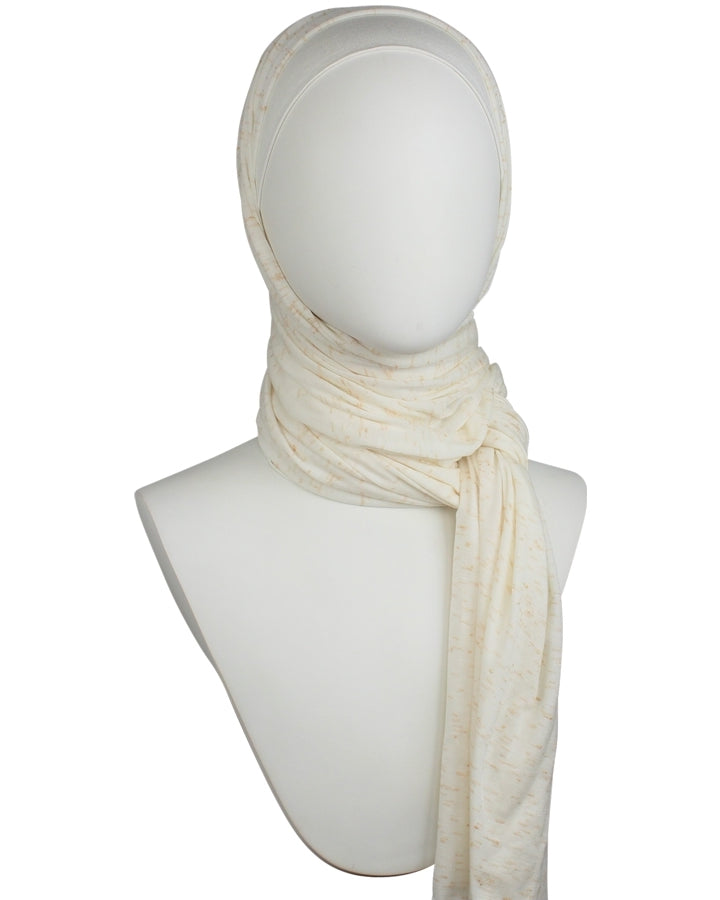 Cotton Jersey Hijab Soft & Drapey Cream & Blush