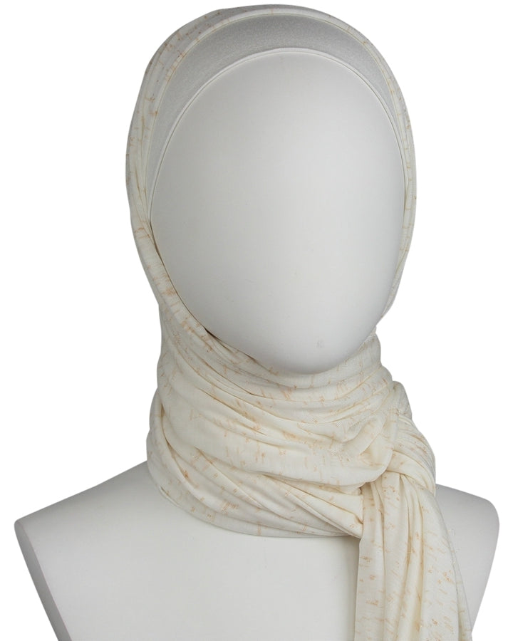 Cotton Jersey Hijab Soft & Drapey Cream & Blush