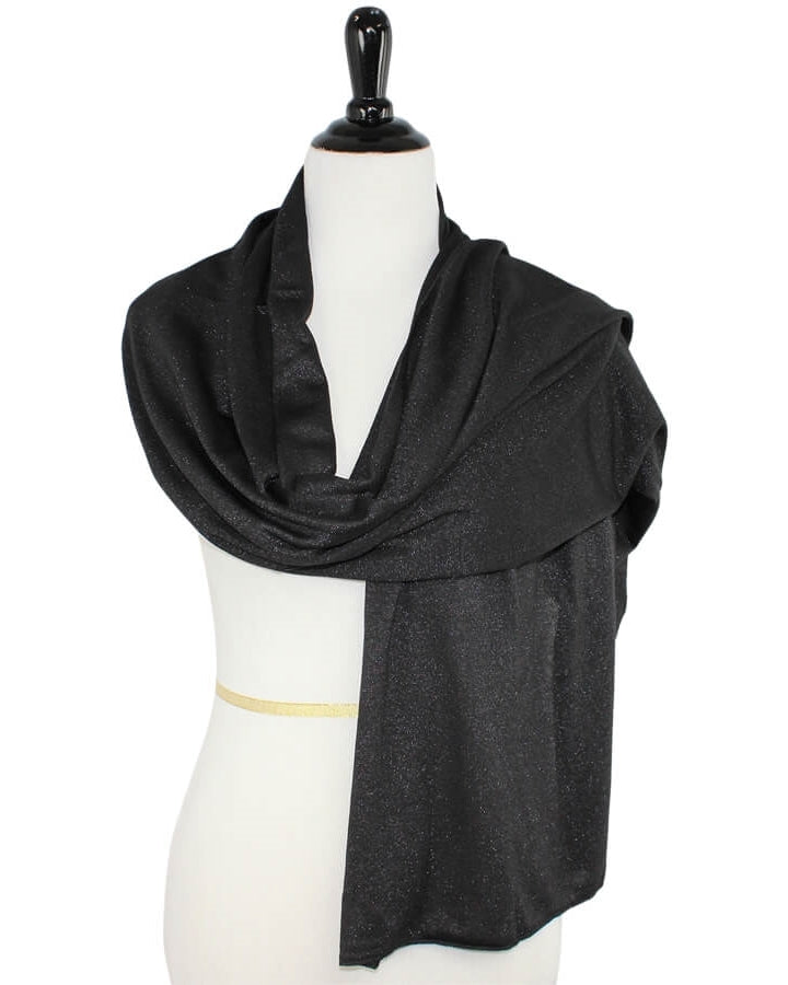 Shimmer Black Jersey Hijab with Pink Undertone