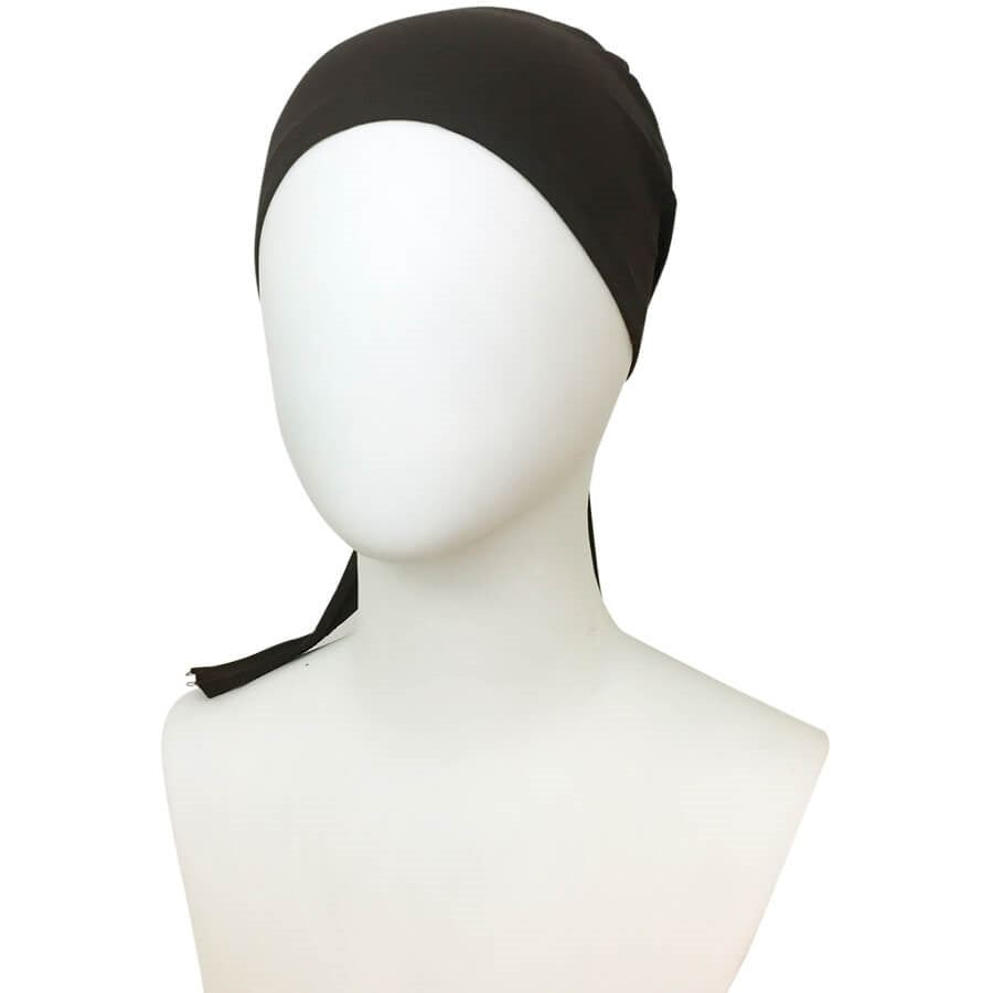 Hijab Brown Tie Back Bonnet - Turlu Fabric