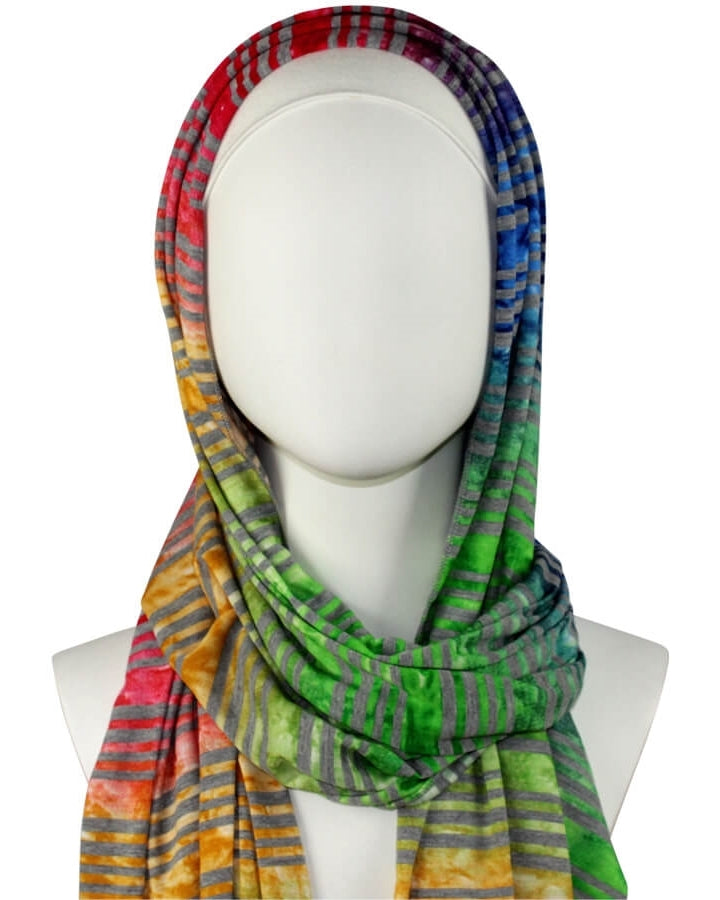 Mutli Colored Patterned Jersey Hijab - Soft & Light
