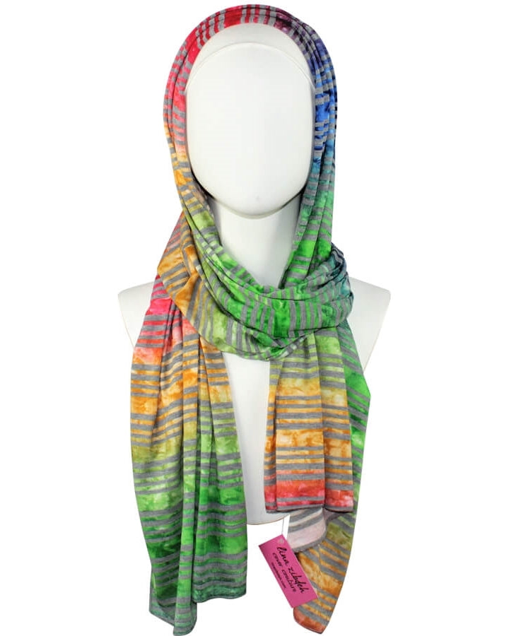 Mutli Colored Patterned Jersey Hijab - Soft & Light