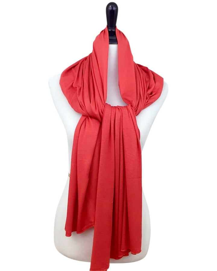 Brick Orange Comfy Chic Cotton Jersey Hijab Wrap