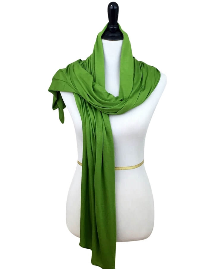 Cotton Jersey Hijab Forest Green Comfy Chic Wrap