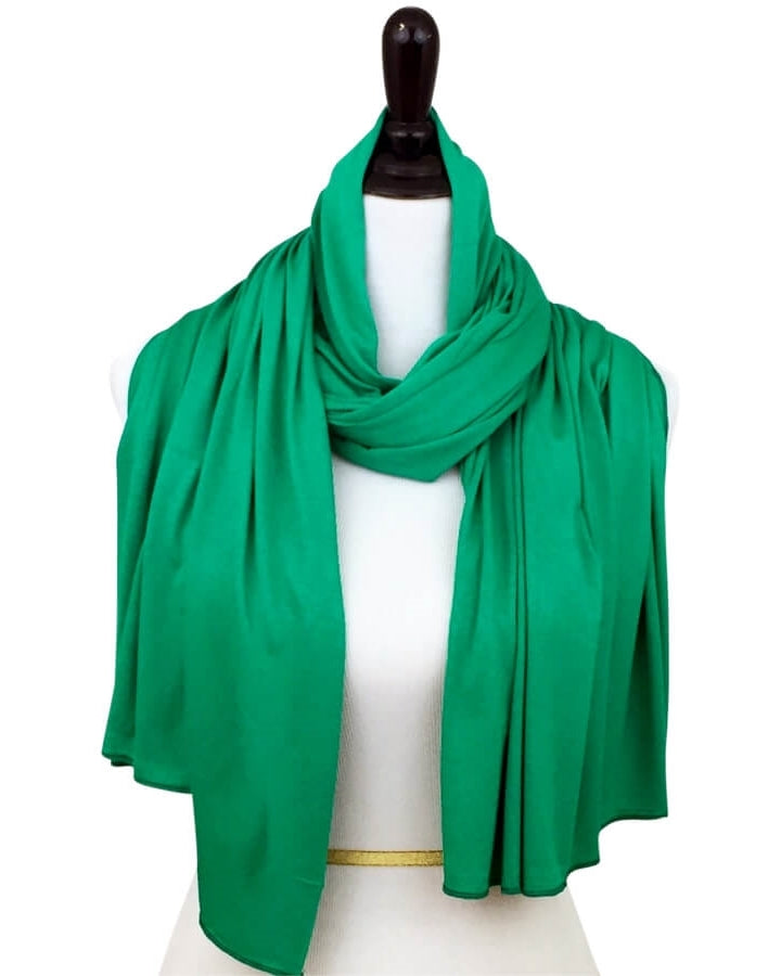 Green Comfy Chic Cotton Jersey Hijab Wrap