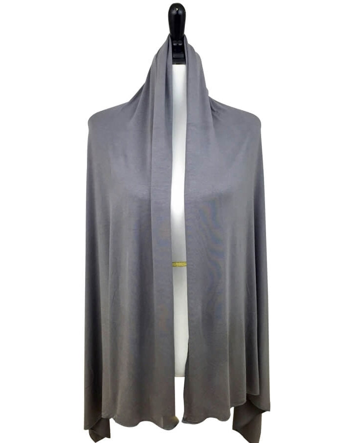 Grey Comfy Chic Cotton Jersey Hijab Wrap