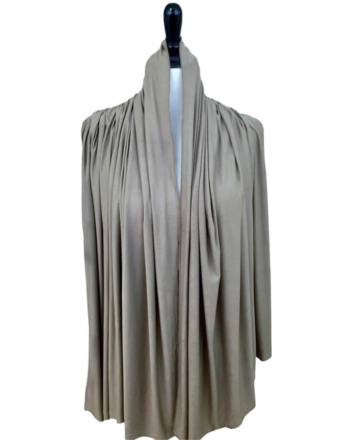 Khaki - Dark Beige Comfy Chic Cotton Jersey Hijab Wrap