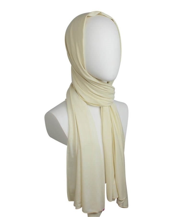 Light Beige Comfy Chic Cotton Jersey Hijab Wrap