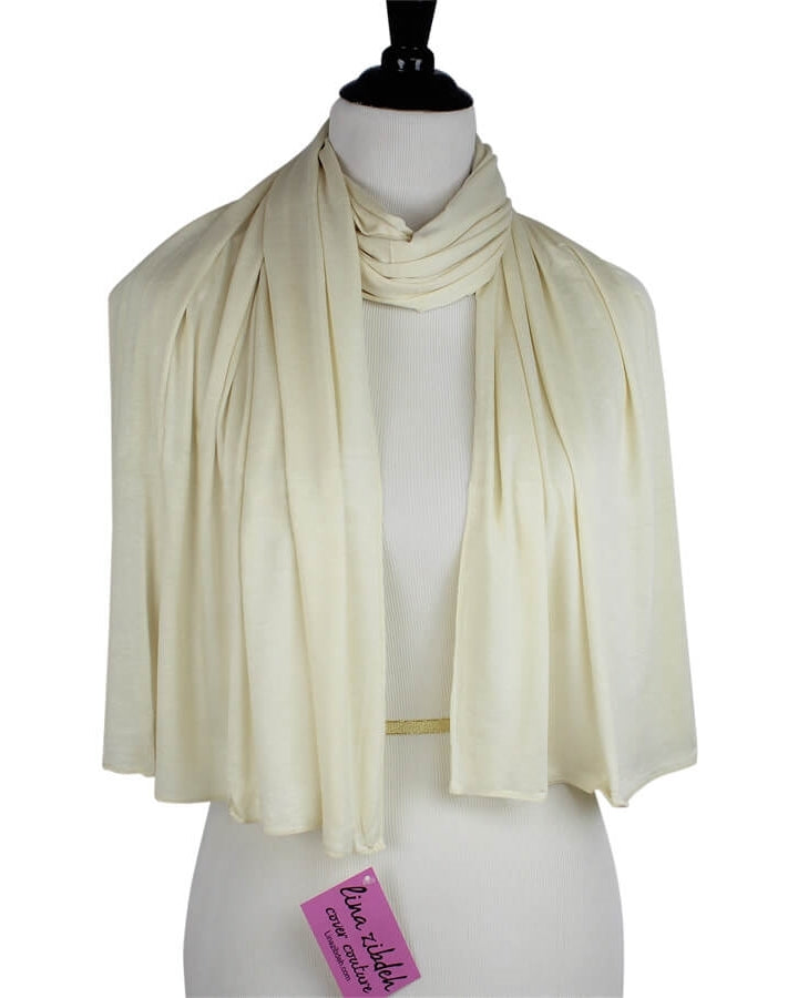 Light Beige Comfy Chic Cotton Jersey Hijab Wrap