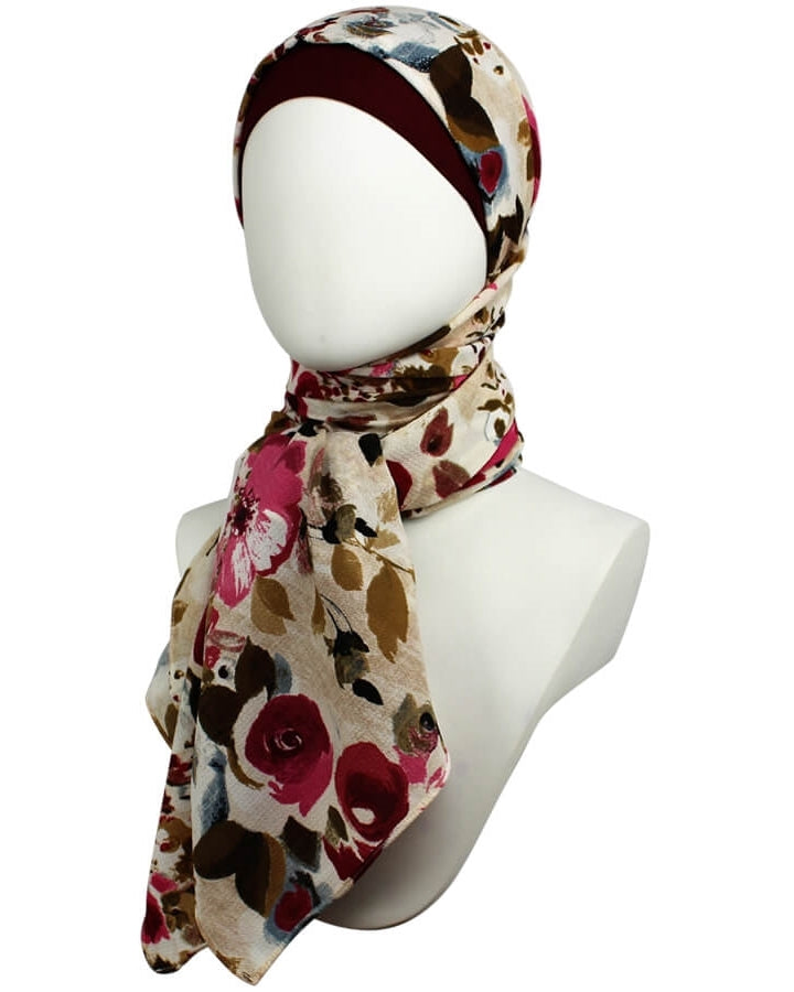 Fields of Roses Georgette Hijab