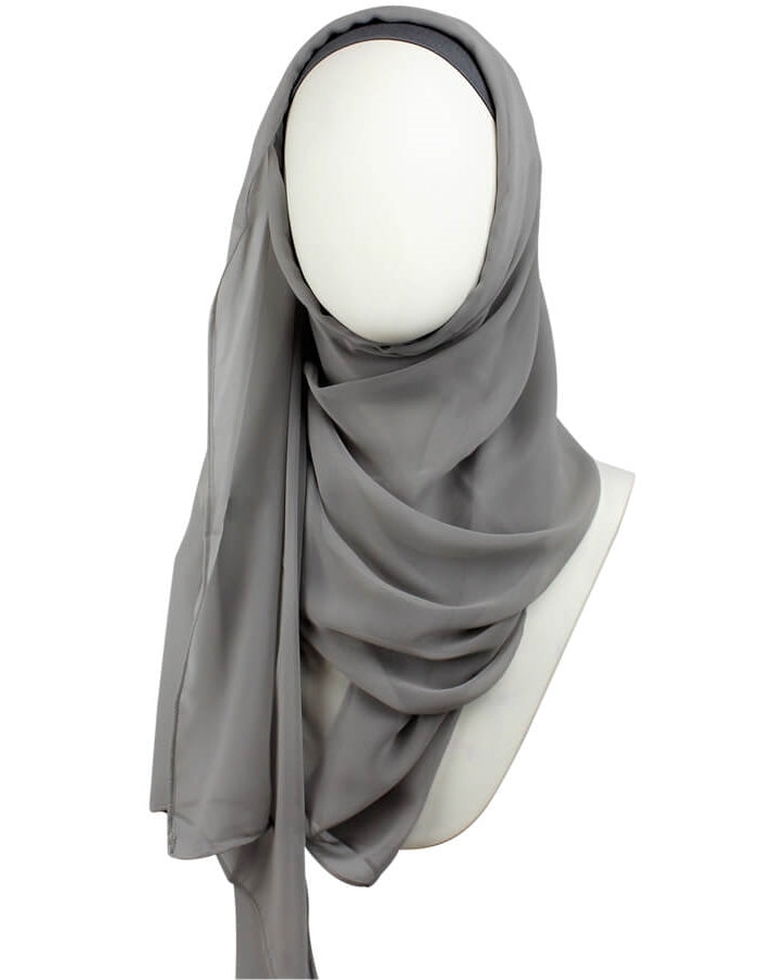 Basic Grey Chiffon Hijab