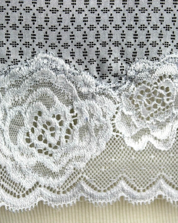Kuwaiti Blue-Grey Hijab Lace border