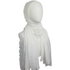 Elegance in Lace  Kuwaiti Hijab - Cream