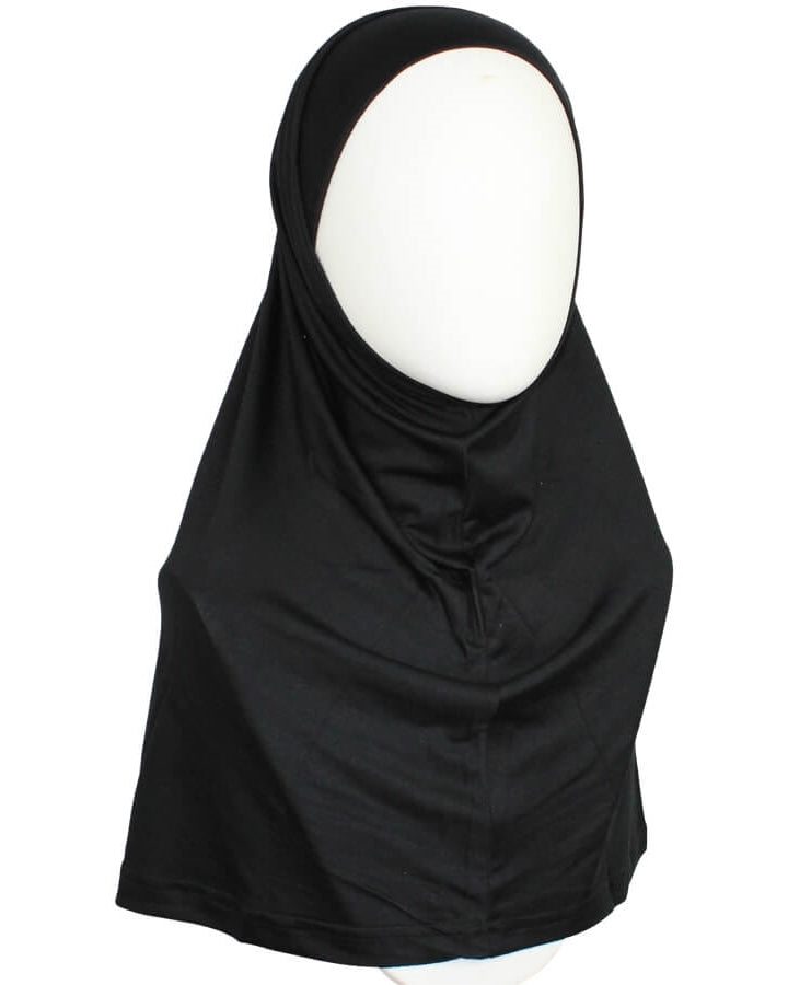 Black Cotton Jersey Two-Piece Amira - Medium  Size &  Longer Tube Cap