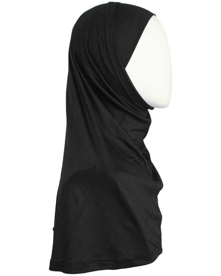 Black Cotton Jersey Two-Piece Amira - Medium  Size &  Longer Tube Cap