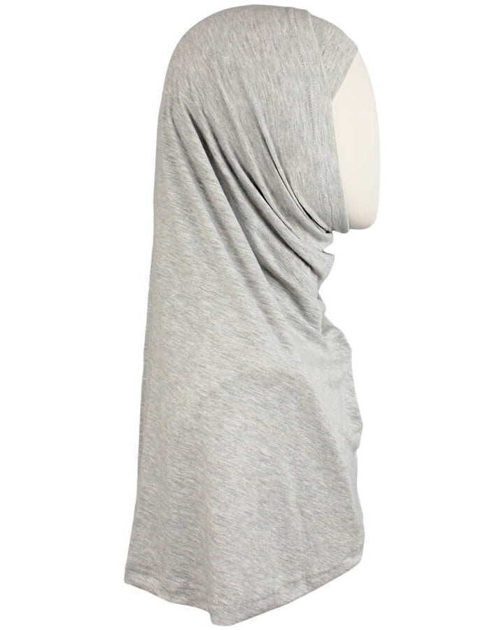 Heather Grey Cotton Jersey Two-Piece Amira - Medium  Size &  Longer Tube Cap