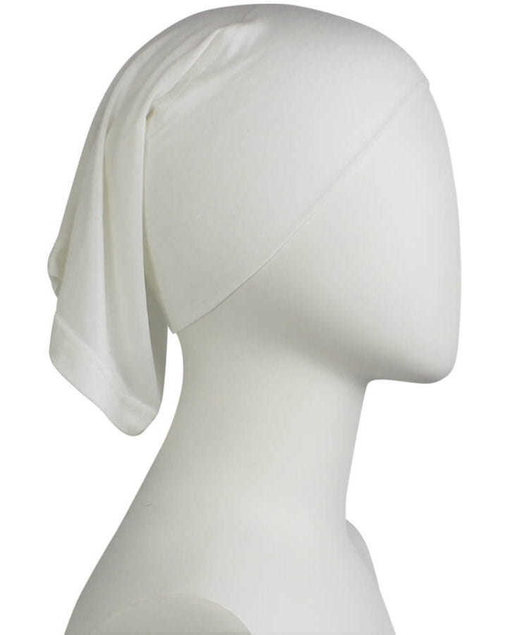 Ivory Cotton Spandex Two-Piece Amira - Medium  Size &  Longer Tube Cap