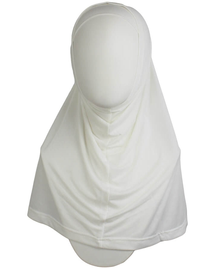 Ivory Cotton Spandex Two-Piece Amira - Medium  Size &  Longer Tube Cap