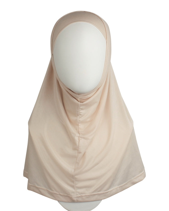 Neutral Blush Cotton  Spandex Two-Piece Amira - Medium  Size &  Longer Tube Cap