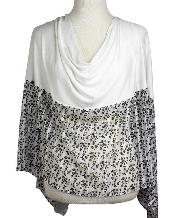 Kuwaiti Double Border  & Lace Ivory White Hijab