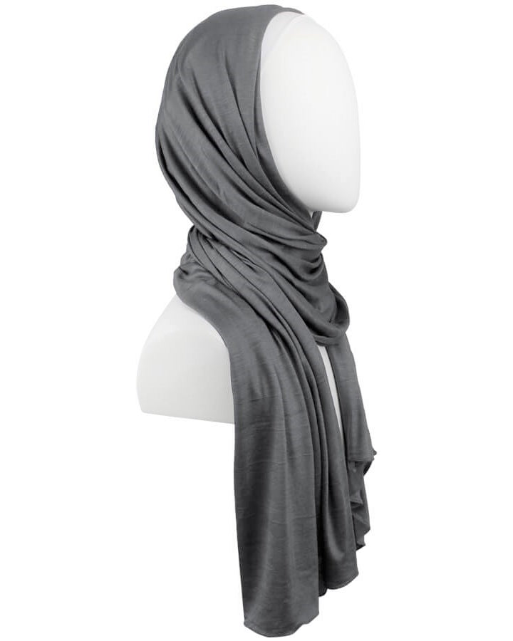 Kuwaiti Pvement Charcoal Cotton Jersey Hijab