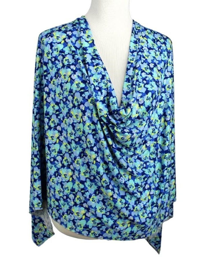 Aqua Time! Floral Patterned Jersey Hijab