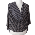 Classy Black Beige Smooth  Patterned Jersey Hijab  - Soft & Cool "Zibde Feel"