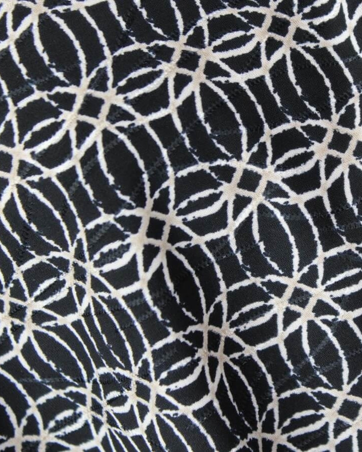Classy Black Beige Smooth  Patterned Jersey Hijab  - Soft & Cool "Zibde Feel"