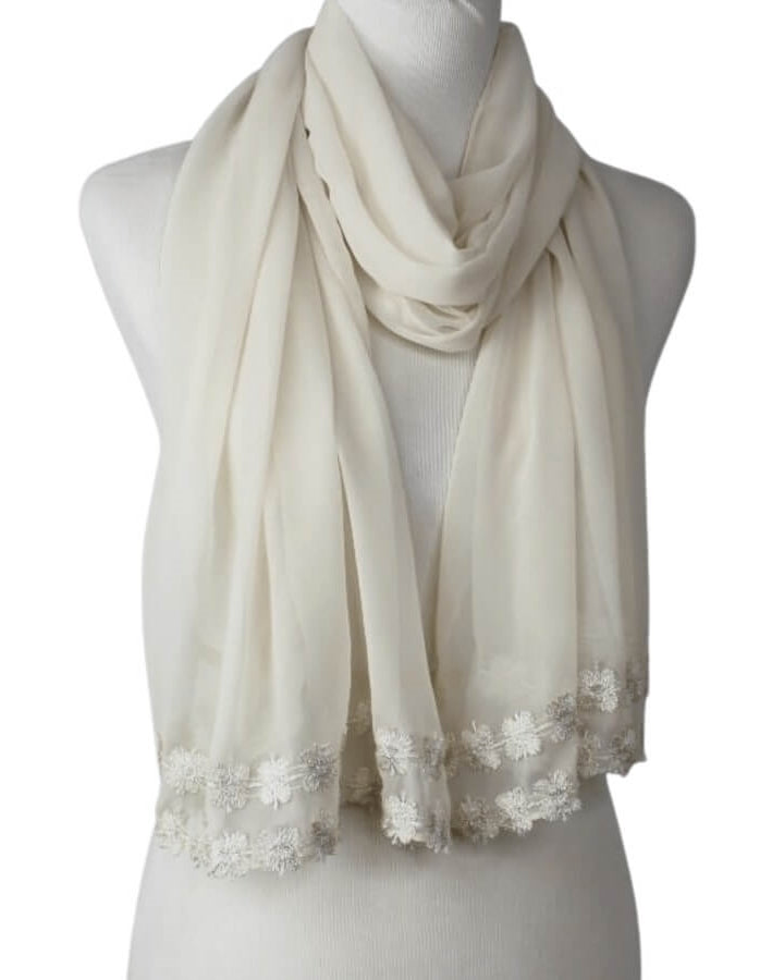 Chiffon with a Pleasant Twist Hijab - Neutral Beige