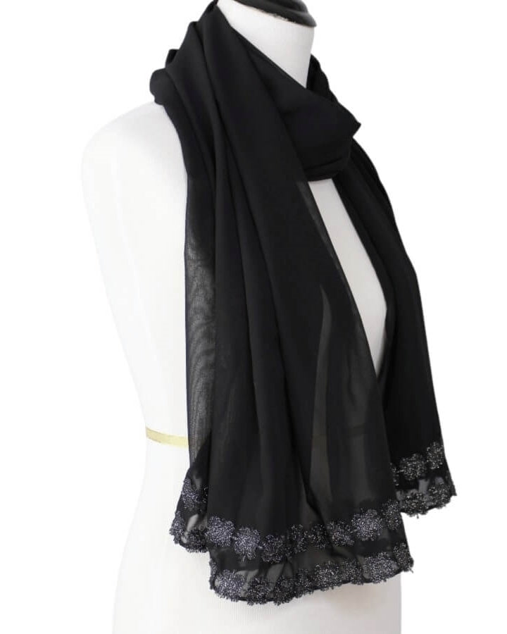 Chiffon with a Pleasant Twist Hijab - Black