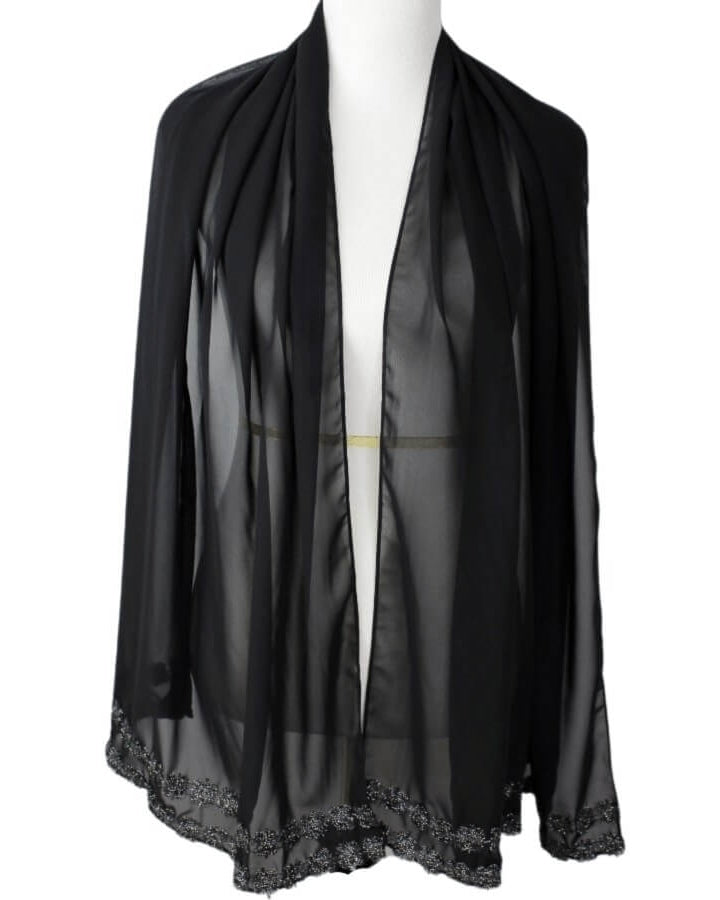 Chiffon with a Pleasant Twist Hijab - Black
