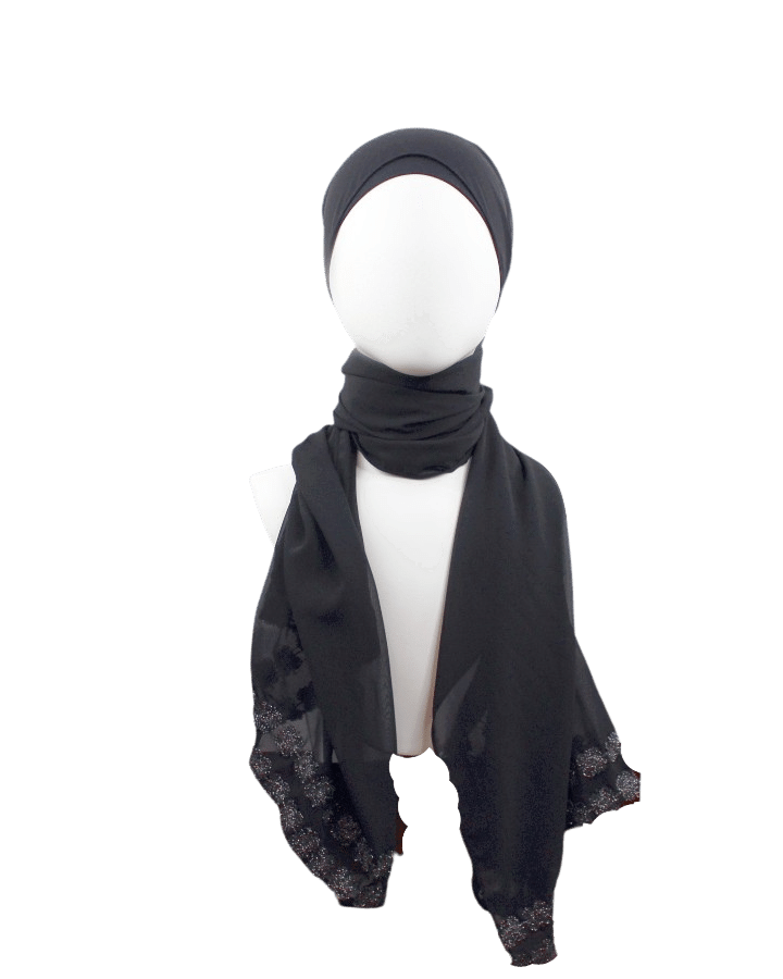 Chiffon with a Pleasant Twist Hijab - Black
