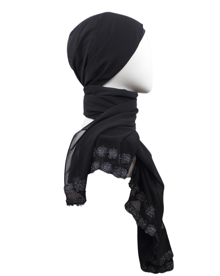 Chiffon with a Pleasant Twist Hijab - Black