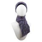 Royal Purple Smooth Patterned Jersey Hijab  - Soft & Cool "Zibde Feel"