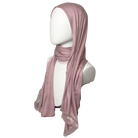 Kuwaiti Mauve Pink Neutral Hijab Lace border - NEW