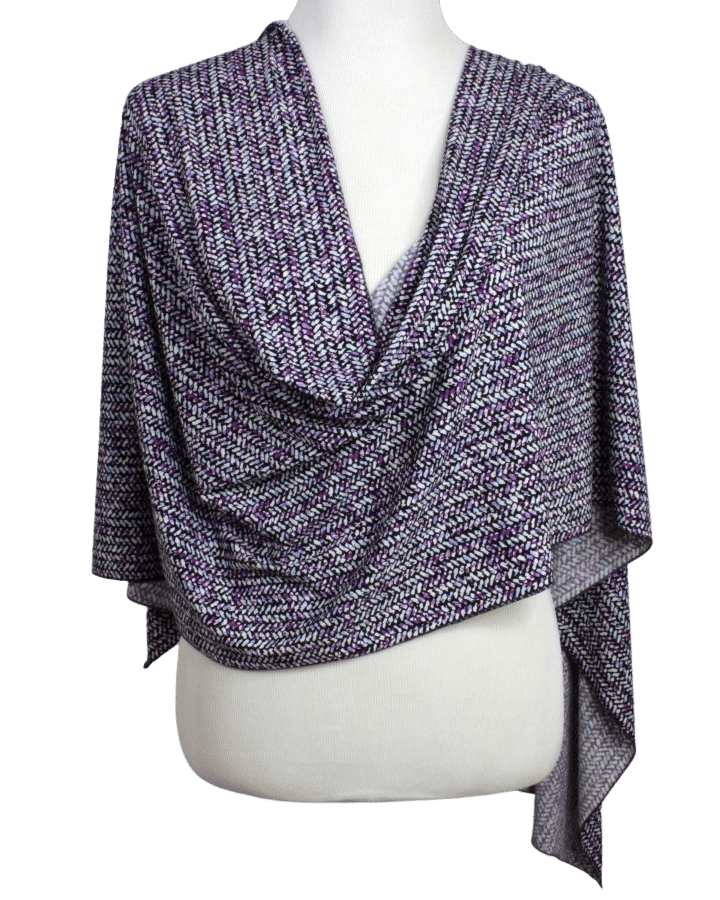 Royal Purple Smooth Patterned Jersey Hijab  - Soft & Cool "Zibde Feel"