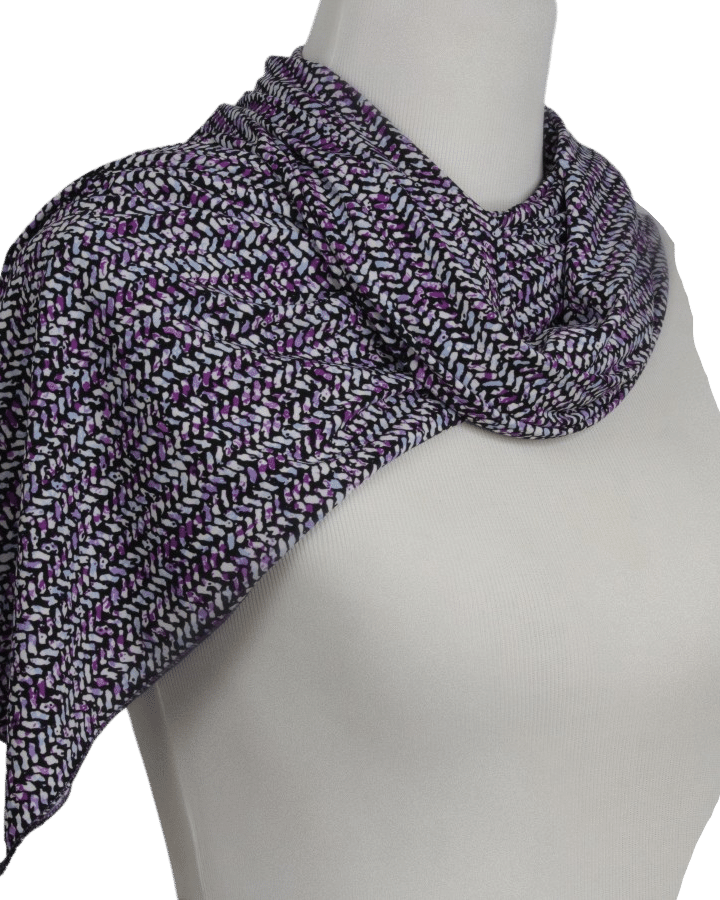 Royal Purple Smooth Patterned Jersey Hijab  - Soft & Cool "Zibde Feel"