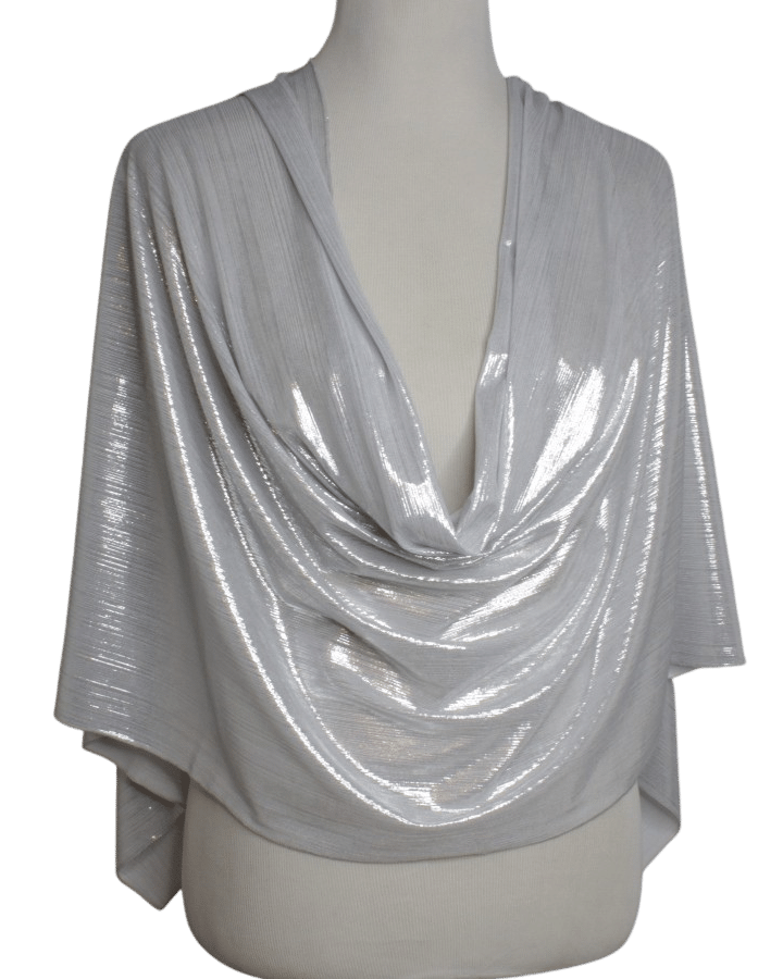 Silver Glam Smooth Foil Print Hijab  - Soft & Cool "Zibde Feel"