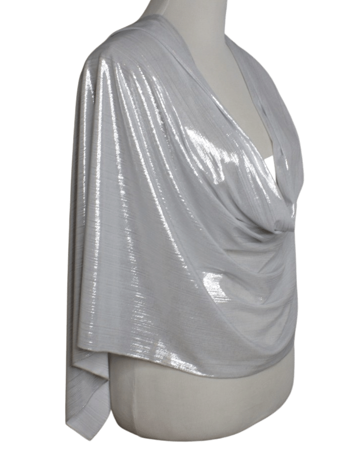 Silver Glam Smooth Foil Print Hijab  - Soft & Cool "Zibde Feel"