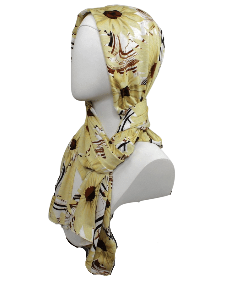 Sunflowers Meadow Patterned Jersey Hijab!