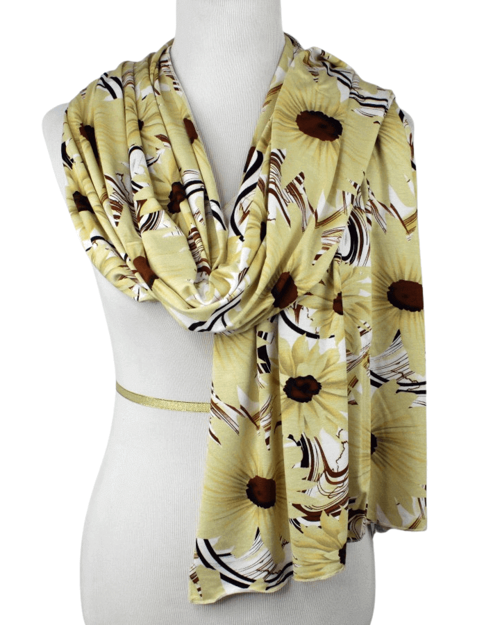 Sunflowers Meadow Patterned Jersey Hijab!