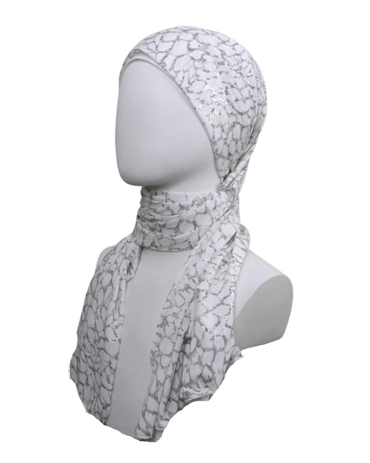 Glam Time Smooth   Foil Print Hijab  - Soft & Cool "Zibde Feel"