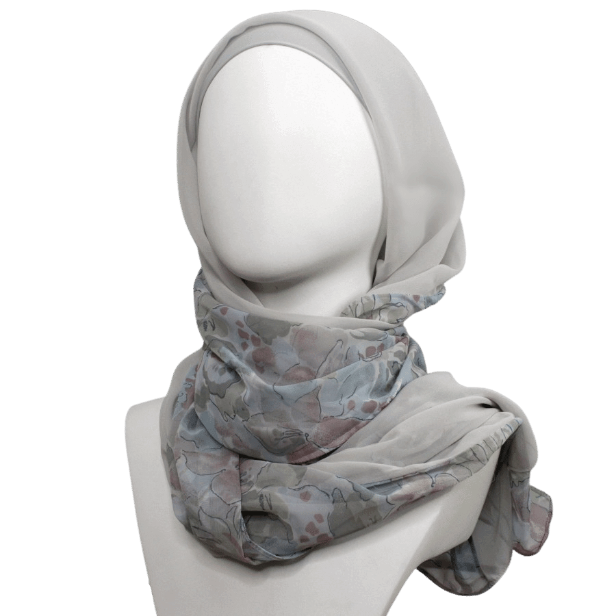 Print & Solid Chiffon Hijab